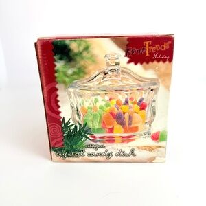 Vintage Home Trends Holiday Octagon Crystal Candy Dish New In Box.